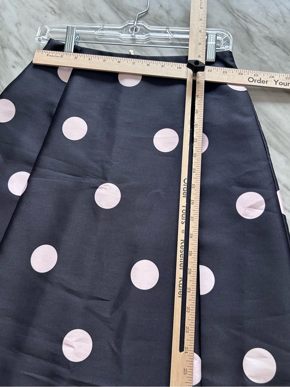 💗MAKE OFFER💗 NWT $328 kate spade Black Mod A line Skirt Pink Polka Dots SZ 4 - Picture 5 of 8